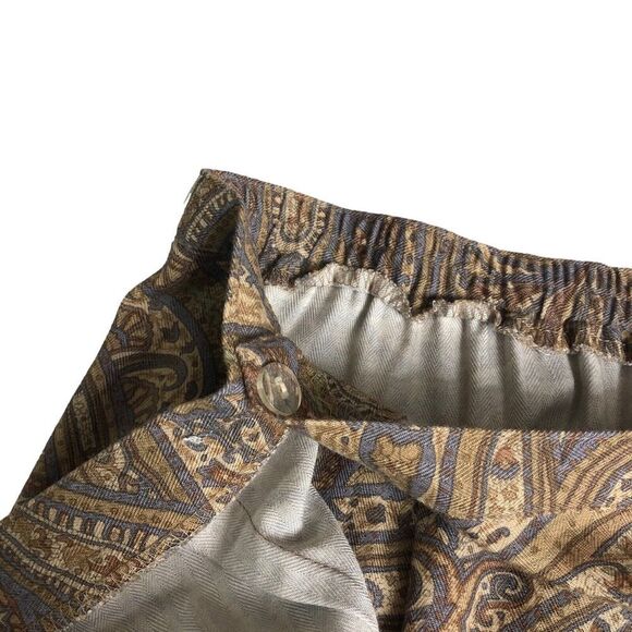 Vintage Van Heusen Skirt Womens M Paisley Wrap Front Button Rayon Neutral Boho - Picture 9 of 16